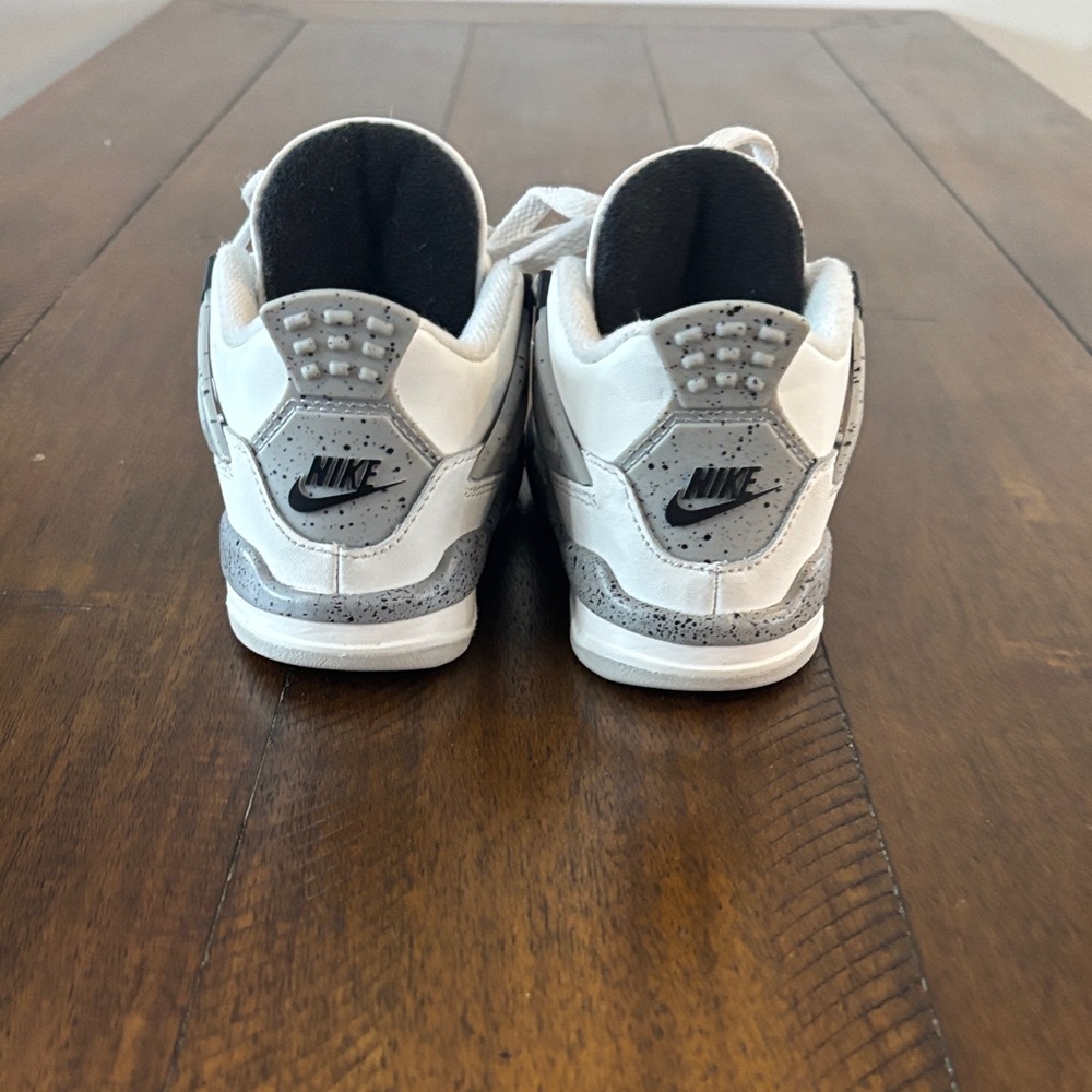 Nike Kids White and Black Sneakers with Red Accent - Picture 3 of 5